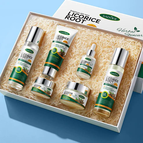 Sadoer Licorice Root Whitening Skin Care Set (Original) – Brightening & Hydrating Formula for Radiant Skin | Best Skin Care UAE & KSA